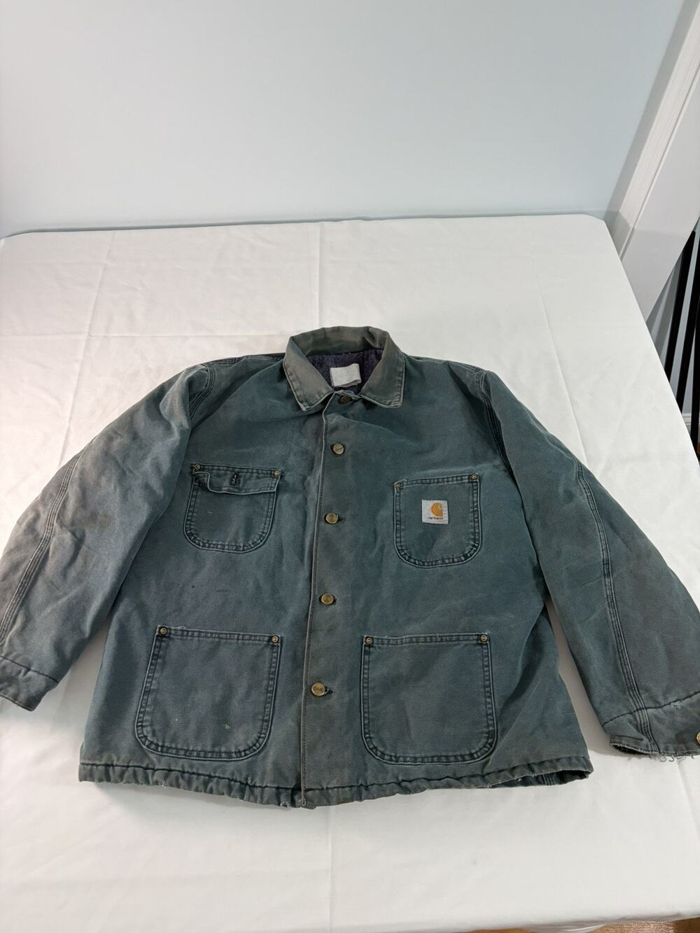 Vintage Carhartt Blanket Lined Work Chore Jacket Size Unknown see measurements